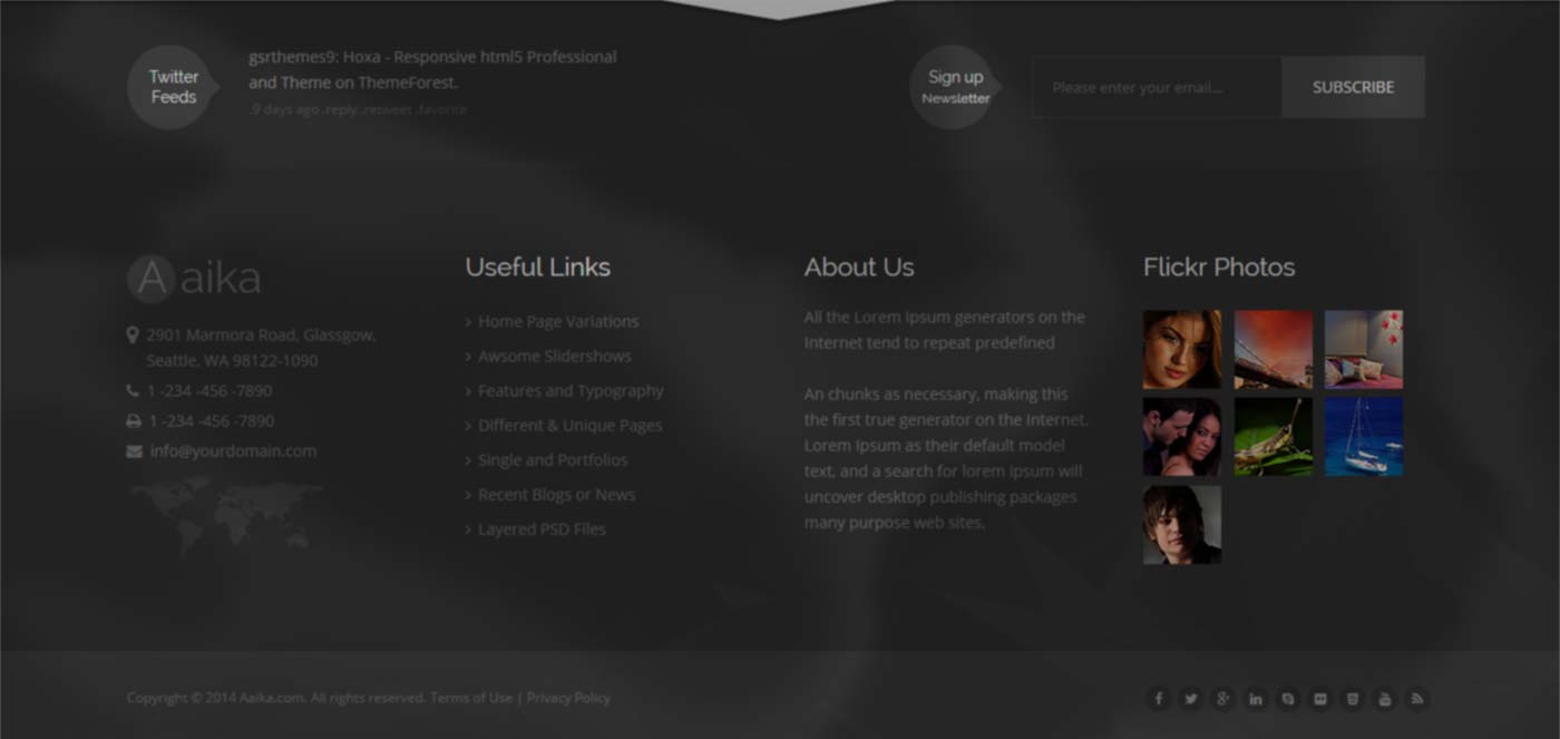 Low contrast footer with simulated vision impairment