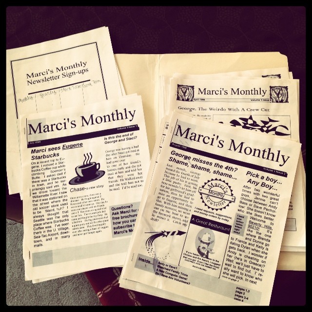 Marci's Monthly newsletter from the 90s